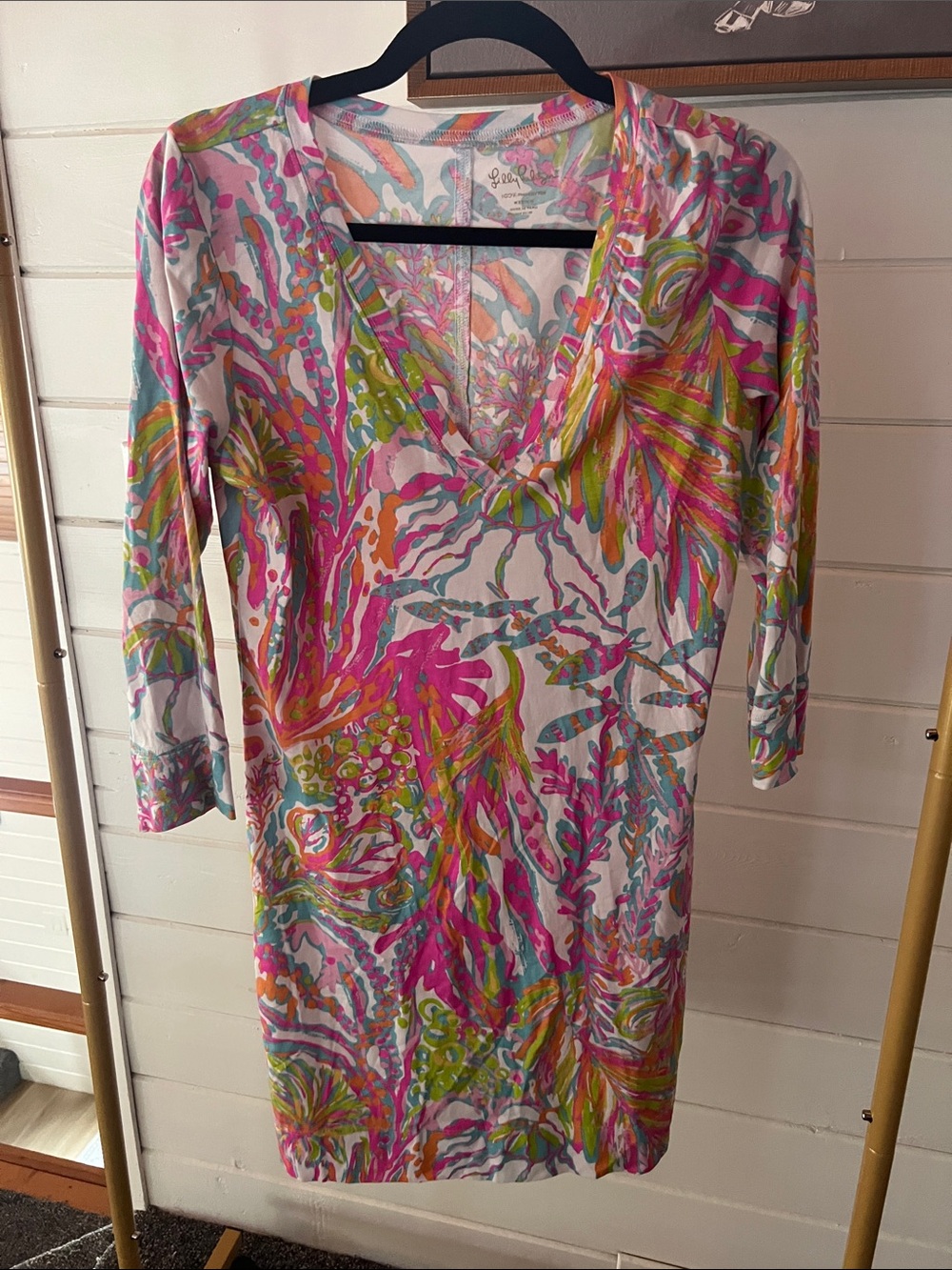 Vibrant Floral V-Neck Dress in Multi-Color by Lilly Pulitzer